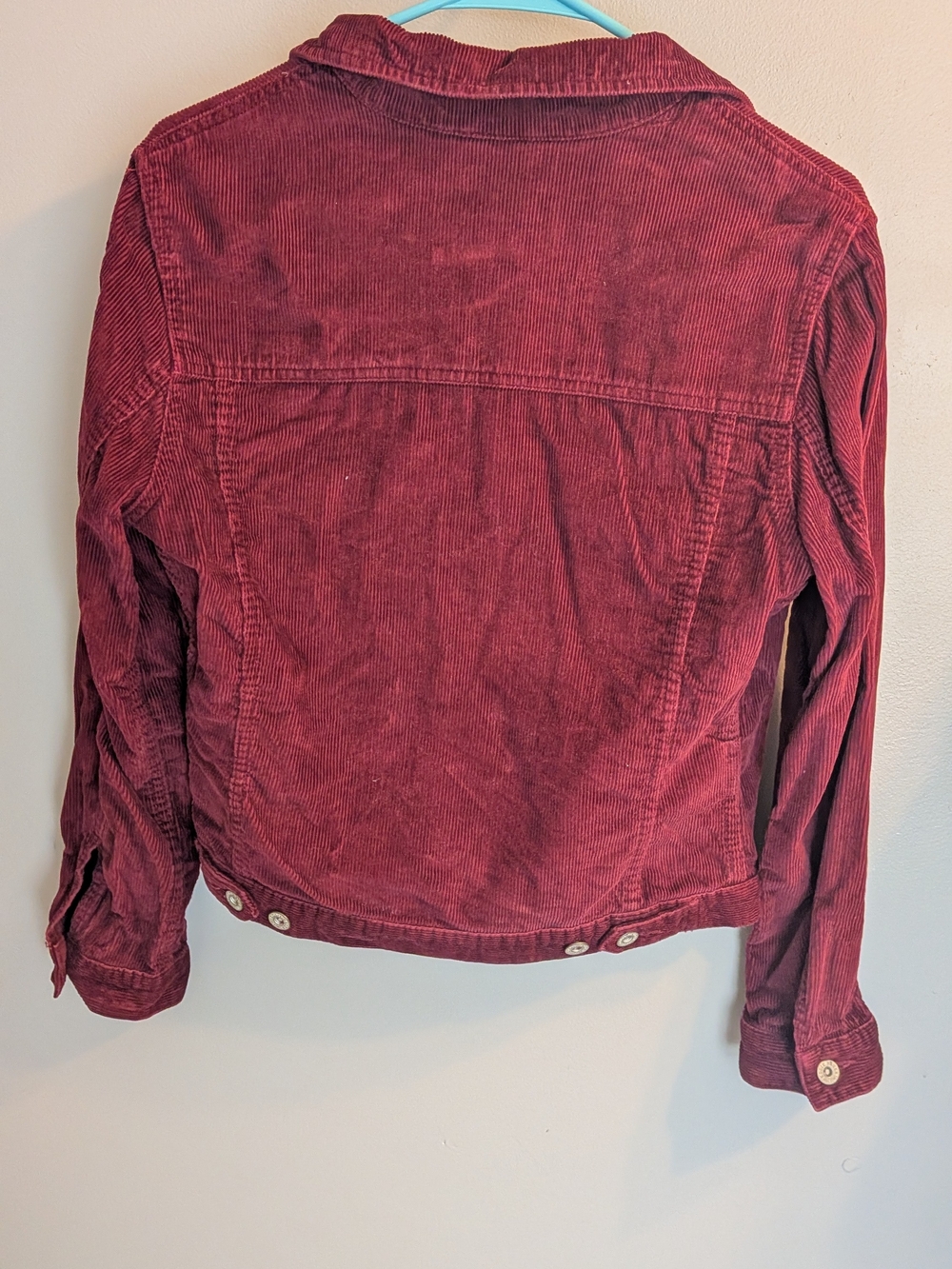 Eddie Bauer Women's Wine Corduroy Trucker Jacket - Picture 4 of 4